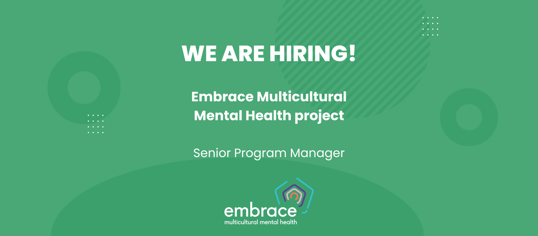 Job Vacancy: Embrace Multicultural Mental Health project, Senior Program Manager