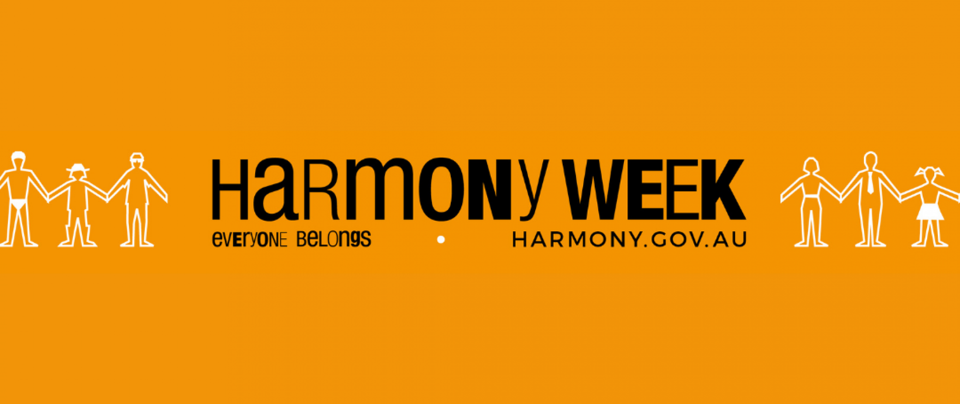 Harmony Week logo in orange and black 